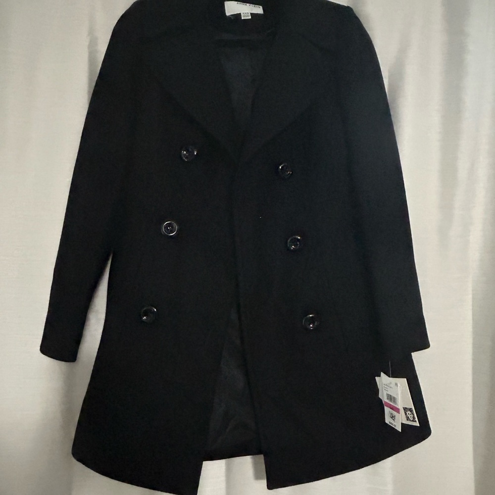 Anne Klein Classic Black Pea Coat